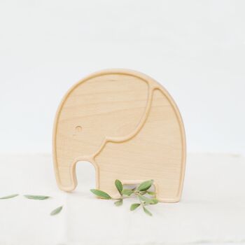 Assiette en bois "Éléphant" 1