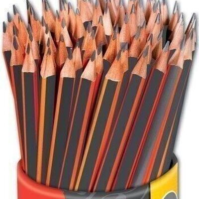 Crayons Graphite embout gomme BLACK'PEPS en pot : 72 x HB