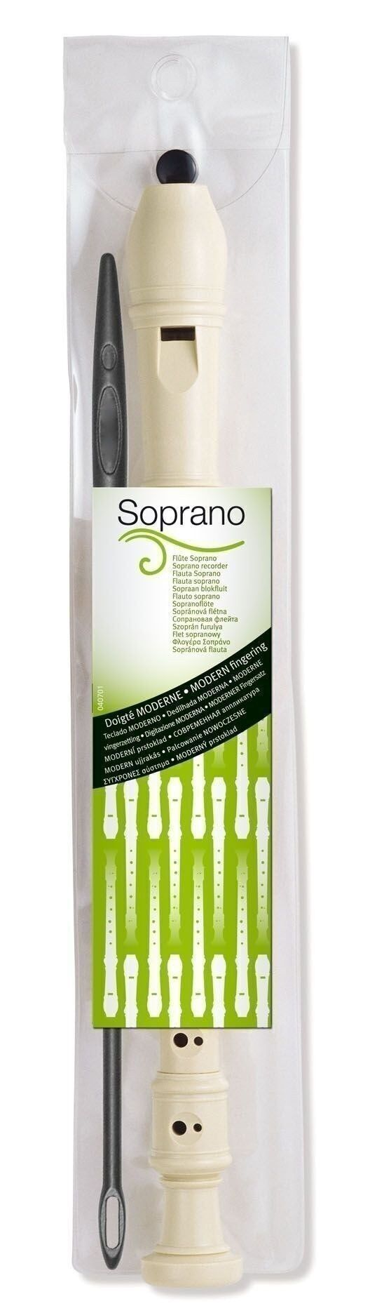 Flauto in plastica, diteggiatura moderna + tampone, liste scolastiche