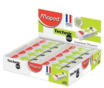 Gomme TECHNIC 600 avec fourreau carton, sous cellophane, en présentoir 3