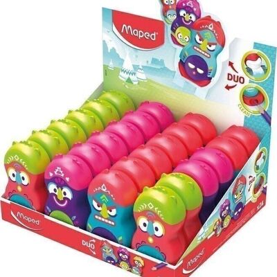 LOOPY TOTEM 1-use eraser pencil sharpener, assorted colors, in display