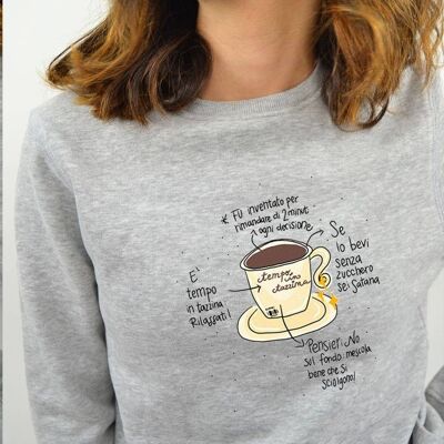 Crew Neck Sweatshirt "in the cup Time"__S / Grigio