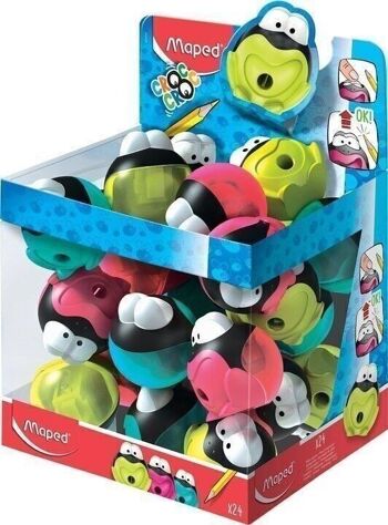 Maped - Taille-crayons Croc Croc Signal Grenouille - 1 trou - Display 24 pcs - Vert, Bleu et Rose 6