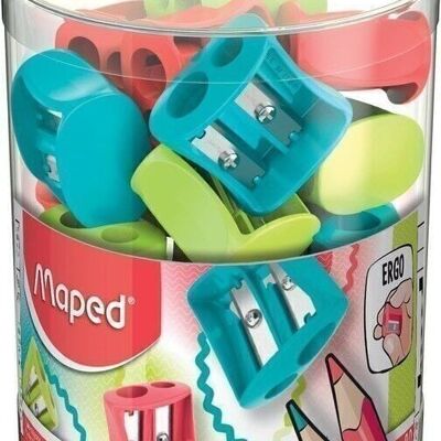 VIVO pencil sharpener, 2 uses, assorted colors, in display