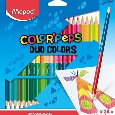 24 matite colorate FSC DUO COLOR'PEPS in custodia di cartone