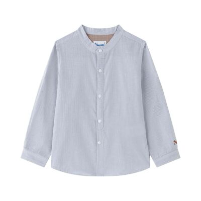 Camicia junior a righe con colletto alla coreana