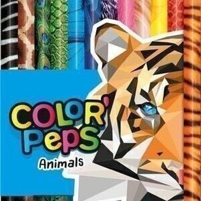 12 FSC COLOR'PEPS ANIMALS colored pencils in cardboard sleeve