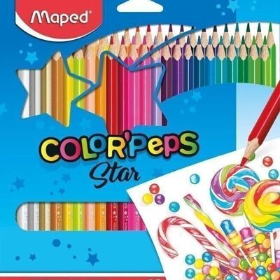 48 crayons de couleur FSC COLOR'PEPS STAR en pochette carton