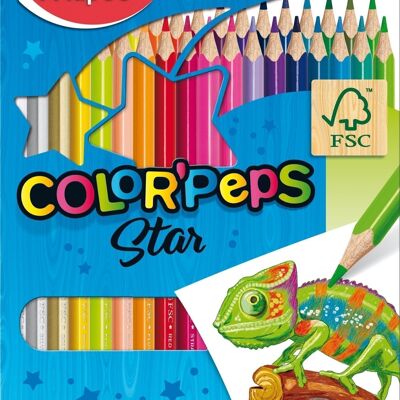 36 crayons de couleur FSC COLOR'PEPS STAR en pochette carton