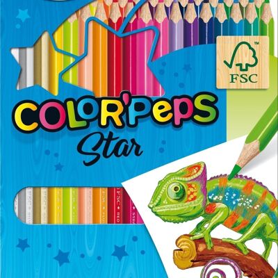 36 crayons de couleur FSC COLOR'PEPS STAR en pochette carton