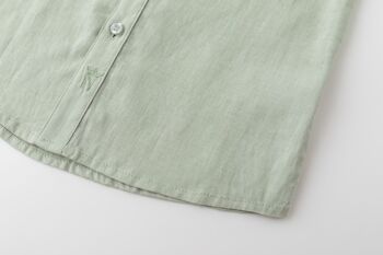 Chemise à col mao en Vert 3