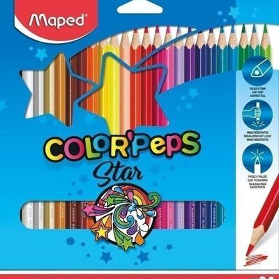 24 lápices de colores FSC COLOR'PEPS STAR en funda de cartón