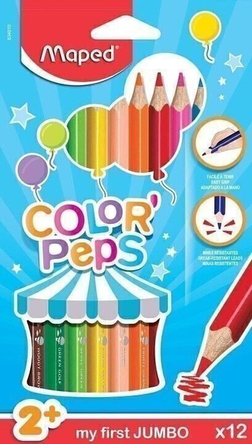 12 crayons de couleur FSC EARLY AGE en pochette carton