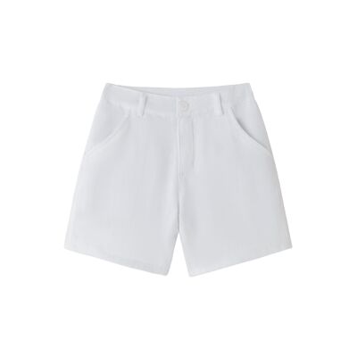 White Bermuda shorts for junior boys