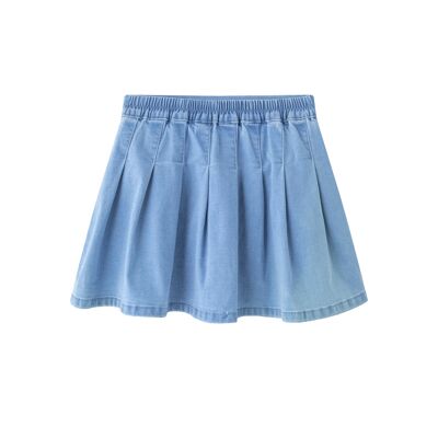 Junior Girl's Pleated Denim Skirt