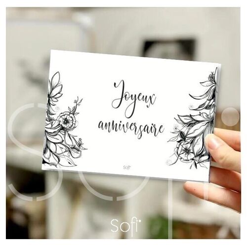 Cartes de voeux JOYEUX ANNIVERSAIRE A6 avec enveloppes