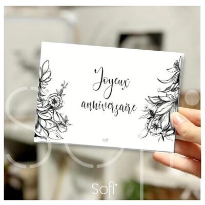 Cartes de voeux JOYEUX ANNIVERSAIRE A6 avec enveloppes