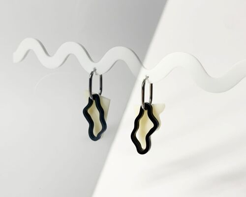 A shape and a line earring