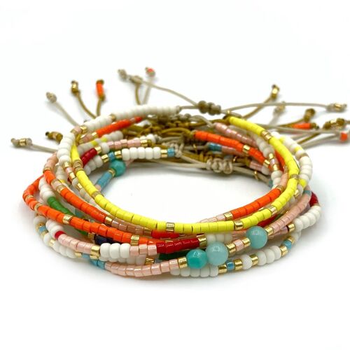 Set of 10 HIPPY summer bracelets - Mix of colors