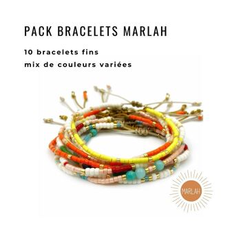Pack of 10 HIPPY bracelets - Mix of colors 1