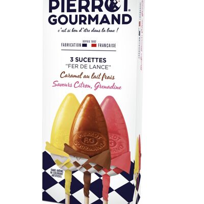 Case of 3 “Fer de lance” lollipops assorted Pierrot Gourmand