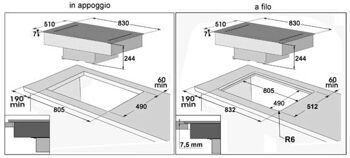 Table de cuisson à induction Baraldi avec hotte Diamond Flexi 5