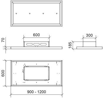 Baraldi hotte de plafond Gea Free 120 cm, blanc 900 m3/h 3