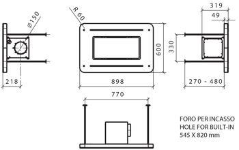 Baraldi hotte de plafond Stivia Soffitto 90 cm, noir 800 m3/h 2