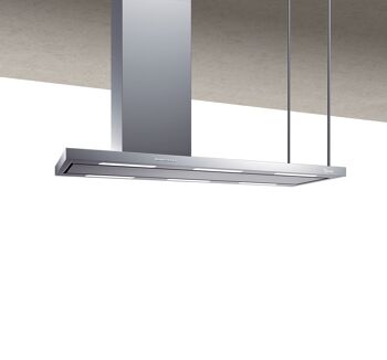 Hotte îlot Baraldi Elea 146 cm avec cheminée à droite, inox 800 m3/h 2