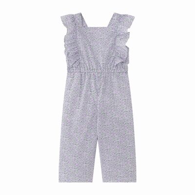 Strap jumpsuit with flower twigs