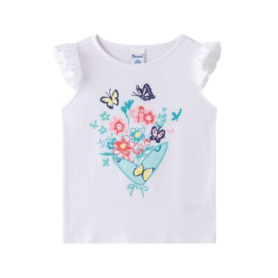Camiseta ramo flores para niña