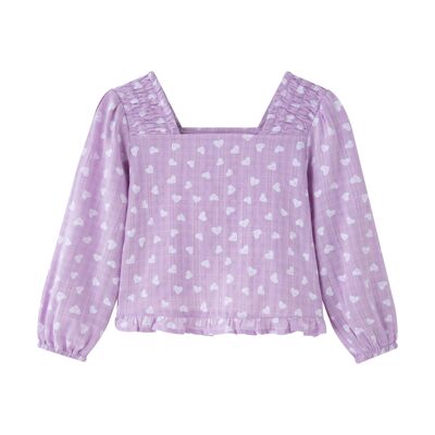 Lilac heart blouse for girl