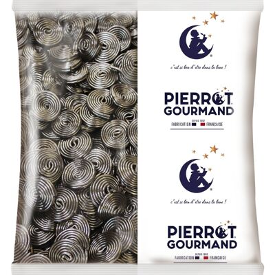 Candy - Bulk pocket 1kg liquorice roll 15g Pierrot Gourmand