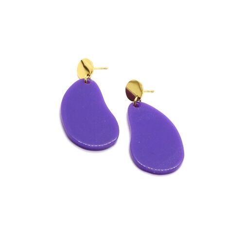 Boucles d'oreilles  Purple en Acier inoxydable