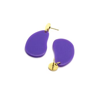 Boucles d'oreilles  Purple en Acier inoxydable 3