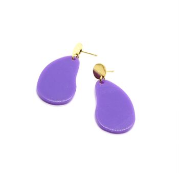 Boucles d'oreilles  Purple en Acier inoxydable 4