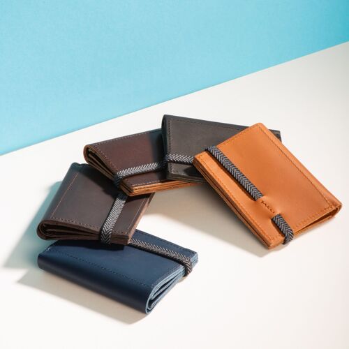 The Original | Leather wallet | Striped elastic band