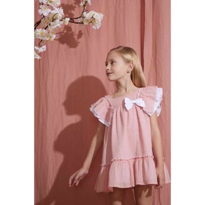 Pink dress with bow for junior girl
