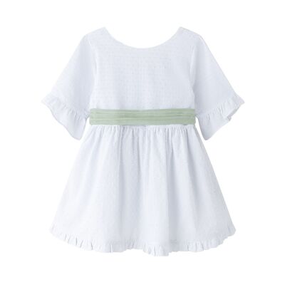 Weißes Kleid mit Rüschen für Mädchen