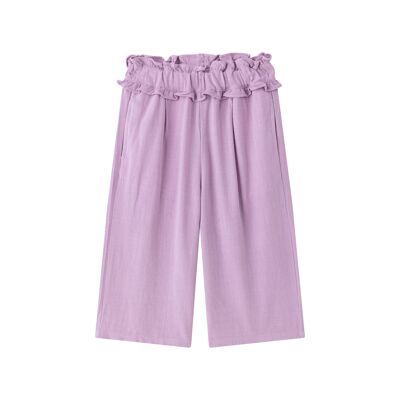 Pantalon large violet pour fille