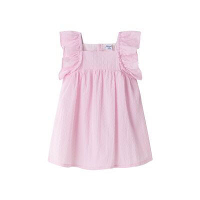 Pink dress with ruffle for girl