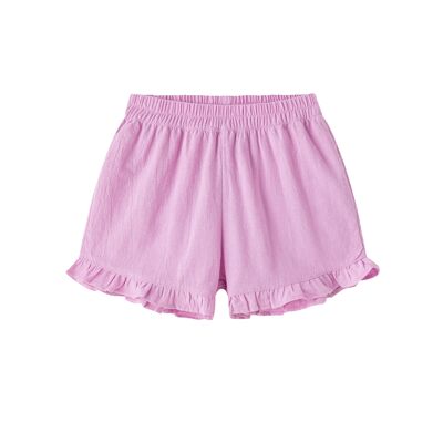 Shorts with ruffle at the bottom