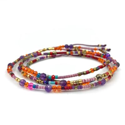 Multi-row bracelet / SUN amethyst necklace