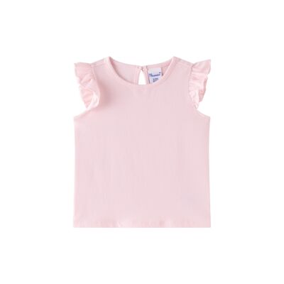 T-shirt basic da ragazza in rosa