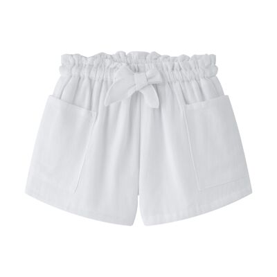 Shorts da bambina con tasche in colore Bianco