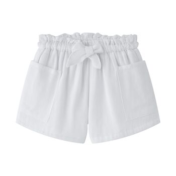 Short avec poches pour fille en blanc 1