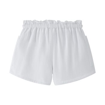 Short avec poches pour fille en blanc 2