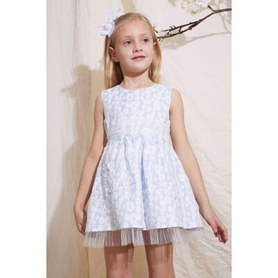 Blue flower dress for junior girls