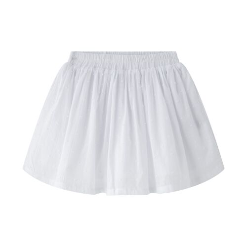 Falda blanca con detalles bordados para niña