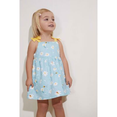 Strapless baby dress with daisies